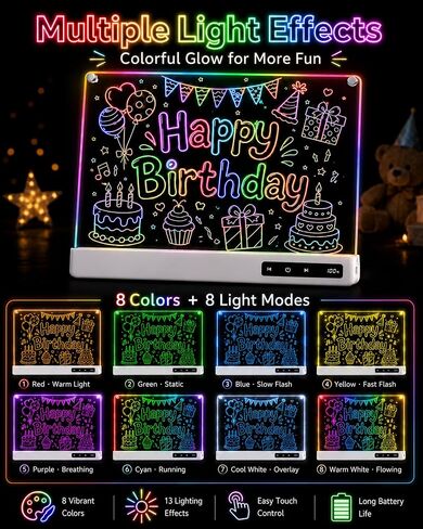 16" LED Drawing Board for Kids, Rechargeable Glow Doodle Board Toys in Kuwait