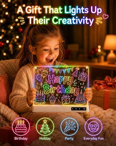 16" LED Drawing Board for Kids, Rechargeable Glow Doodle Board Toys in Kuwait