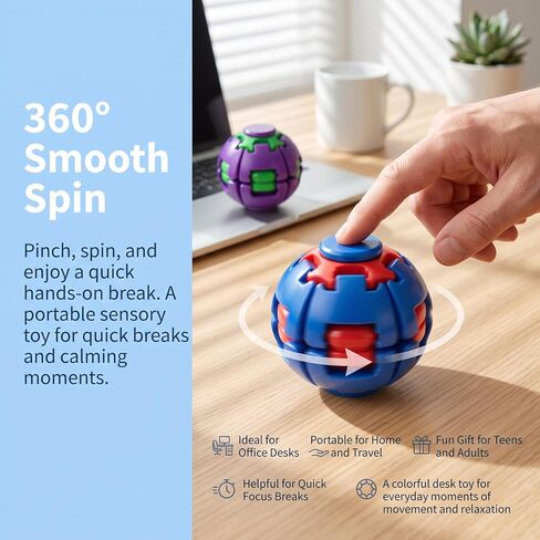 Press to Spin Fidget Ball Spin Stress Spinner Ball Sensory Fidget Toys in Saudi Arabia