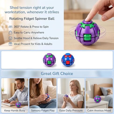 Press to Spin Fidget Ball Spin Stress Spinner Ball Sensory Fidget Toys in Saudi Arabia