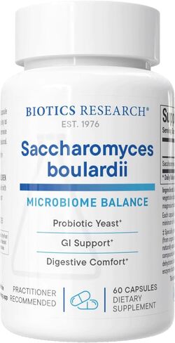 المكملات الحيوية Saccharomyces boulardii بروبيوتيك. فوائد التوازن الميكروبي. خالٍ من الألبان، وثابت لدرجة الحرارة، ويدعم صحة الجهاز الهضمي، ويدعم المناعة الصحية واستجابات المسار، 60 كبسولة in Kuwait