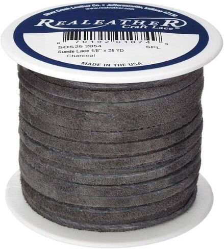 Realeather RCL33250-02 Calf Leather Lace for Crafts and Jewelry Making, 0.125 x 50', Dark Brown, 1-Spool in Saudi Arabia