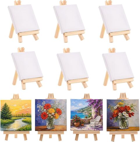 10 Pack Mini Canvas with Easel Set in Kuwait