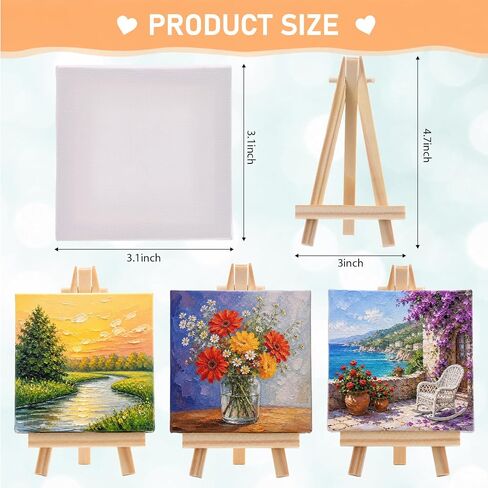 10 Pack Mini Canvas with Easel Set in Kuwait