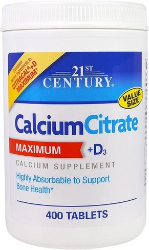 21st Century Calcium Citrate + D3, 400 Tablets Per Bottle (2 Pack) in Saudi Arabia