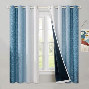 Ombre 100% Blackout Curtains 84 Inch Length 2 Panels for Bedroom Girls Nursery Pink White Gradient Patterned Room Darkening Thermal Insulated Grommet Window Treatment Drapes,52x84, 2 Set in Saudi Arabia