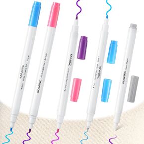 Avenuebool Fabric Markers for Sewing, 5 Count Pack, Includes 2 Water Soluble Fabric Marker 2 Air Erasable Pens 1 Eraser Marker, Disappearing Ink Pen, Sewing Quilting Embroidery Supplies in Saudi Arabia