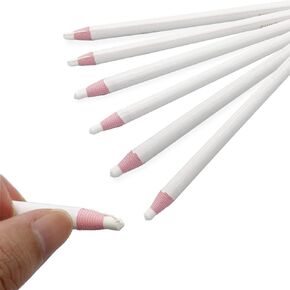 Sewing Mark Pencil 6PCS White Invisible Erasable Fabric Pencils For Leather Cut Marks Student Drawing Tailor Marks in Saudi Arabia