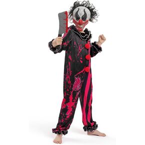 Spooktacular Creations Boy Bleeding Killer Clown Costume, Horror Slasher Clown Costume for Halloween Dress Up Parties, Scary Theme Party, Killer Clown Role Playing-M in Kuwait