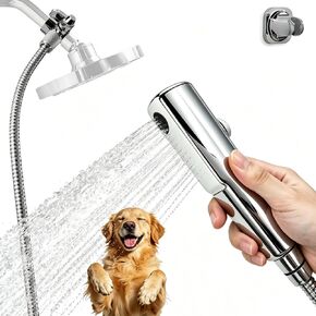 Dog Shower Attachment Kit, 8FT Hose, Handheld Sprayer & Diverter for Dogs in Kuwait