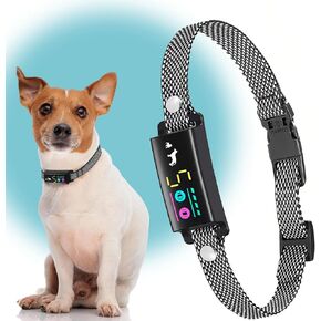 No Shock Bark Collar for Small Dogs 8-40 lbs - Beep & Vibration, Smart Screen, 5 Sensitivity, Anti-False Trigger, Magnetic Rechargeable, IP67 Waterproof, Black/Black in Saudi Arabia