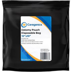 Ostomy Pouch Disposable Bag 10"x10" by Caregenics - 60 Count in one Bag in Saudi Arabia