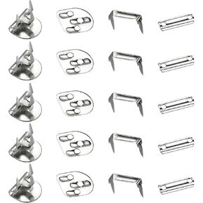 5 Sets Metal Hooks and Eyes Closure for Pants - No Sew 4-Part Stainless Steel Trouser Hooks - Heavy Duty Hook and Bar Fasteners for Skirts, Slacks and Sewing DIY Craft – Silver in Kuwait