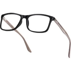 EYECEDAR 5-Pack نظارات القراءة الرجال الإطار المعدني مستطيل نمط مادة الفولاذ المقاوم للصدأ مفصلات الربيع تشمل قراء الشمس 2.00 in Kuwait
