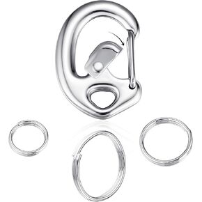 Stainless Steel Pet Collar Tag Clip, Contour Carabiner -1 Set in Kuwait