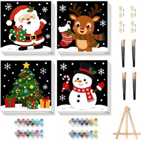 Gemozaic 4Pack Christmas Paint by Numbers Kit for Kids Ages 8-12, 8 x 12 in in Kuwait