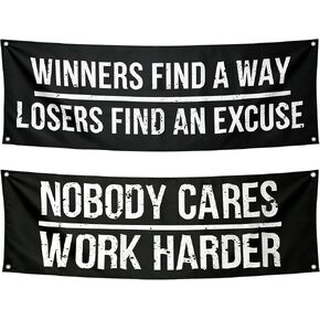 Motivational Banners Set,Gym and Office Wall Decor with 4 Grommets (3x5FT) in Kuwait