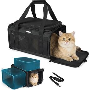 Apollo Walker Cat Carrier Airline Approved Expandable Black in Kuwait