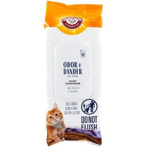 Arm & Hammer Cat Odor Control Wipes, Violet Cedarwood, 100 Count in Kuwait