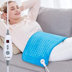 [5 Year Warranty] WOOMER Electric Heating Pad for Back Pain & Cramps Relief, 12"x24" Extra Large, Heat Pad with Multi-Color Option, Moist Heat Therapy Feature, Auto Shut-Off, Power Cords Storage Belt in Saudi Arabia