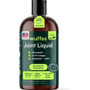 Wuffes Liquid Collagen & Glucosamine for Dogs, Hip & Joint Support, 16 oz. with UC-II Collagen, Glucosamine, Chondroitin & MSM. Supports Mobility, Cartilage & Joint Flexibility. Beef Flavor in Kuwait