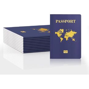 10 Pcs Blank Passport Book – Blank Fake Passport Notebooks for Pretend Travel, Party Supplies, School Projects, Travel-Themed Events in Kuwait