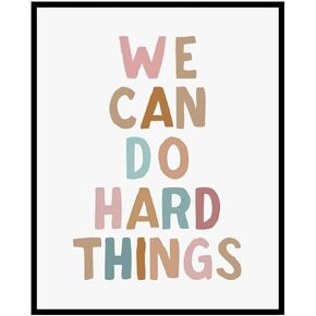 We Can Do Hard Things, Kids Wall Art, Positive Classroom Art, Growth Mindset, Affirmation Art, Kids Affirmation, Positive Classroom Decor, Positive Affirmation, 8x10 inch - UNFRAMED in Saudi Arabia