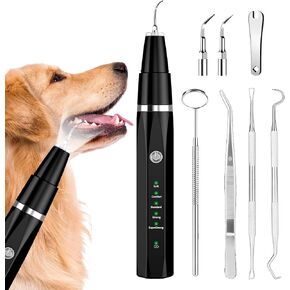 Ni-SHEN Plaque Remover for Teeth - Pet Ultrasonic Cleaner - Teeth Cleaning Kit for Tartar and Stains - Suitable for Dogs and Cats (Black) in Saudi Arabia