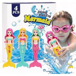 4 Pcs Mermaid Swim Dive Toys Pool Games Outdoor Water Essential Bath Accessories for Kid Toy Age 3 4 5 6 7 8 9 10 11 12 Year Old Cool Girl Boy Stuff Fun Summer Gift in Kuwait