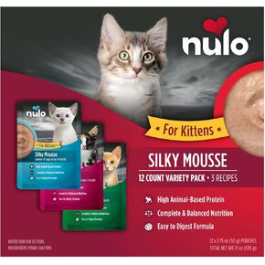 Nulo Wet Kitten Food, Silky Mousse, Variety Pack, 1.75 oz x 12 in Kuwait