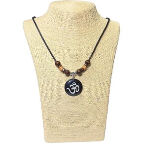 Om Ohm Sanskrit Symbol Yoga Charm Om Symbol Luminous Necklace Chakra Healing Energy Necklace Meditation Jewelry (Om Ohm black resin) in Kuwait