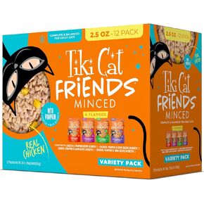 Tiki Cat Friends Wet Cat Food, Chicken Variety Pack, 2.5oz Pouch, 12ct in Kuwait