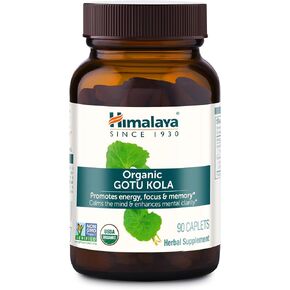 Himalaya Organic Gotu Kola, Brain Booster for Memory & Focus, USDA Certified Organic, Non-GMO Verified, Vegan, Gluten-Free, 650 mg, 90 Caplets, 45 Days Supply in Kuwait