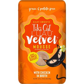 Tiki Cat Luau Velvet Mousse Wet Cat Food, Chicken, 2.8oz Pouch, 12ct in Saudi Arabia