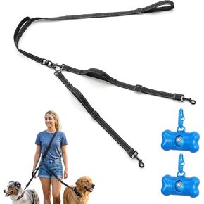 Double Dog Leash with Bowl and Waste Bags in Saudi Arabia
