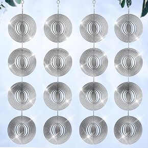 Stainless Steel Bird Deterrents for Outside Patio, Reflective 3D Bird Scare Devices Wind Spinners Outdoor Decor, Woodpecker Deterrent Bird Reflectors to Keep Pigeon Crow Away House Yard Window, Round in Kuwait