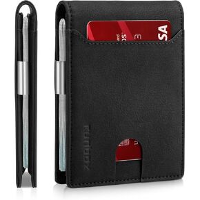 RUNBOX Slim Wallet for Men - RFID Blocking Leather Bifold with Money Clip in Kuwait