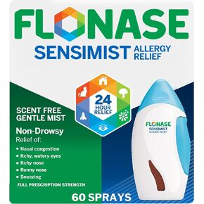 Flonase Sensimist Allergy Relief Nasal Spray Non Drowsy Allergy Medication, Gentle Mist - 60 Sprays -Fall and Seasonal Allergy Relief in Saudi Arabia