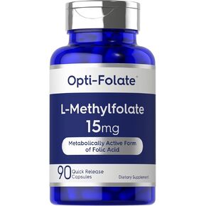 L Methylfolate 15mg | 90 Capsules | Max Potency | Optimized and Activated | Non-GMO, Gluten Free | Methyl Folate, 5-MTHF | by Opti-Folate in Saudi Arabia