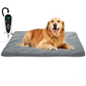RIOGOO Pet Heating Pad, Upgraded Electric Dog Cat Heating Pad Indoor Waterproof, Auto Power Off (M: 18"x 18", Grey) in Kuwait