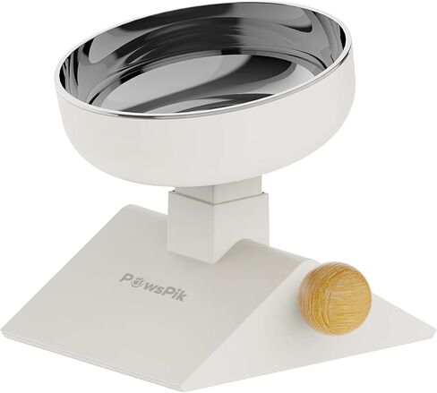 PawsPik Adjustable Height & Angle Elevated Stainless Steel Pet Bowl, 25 oz in Kuwait