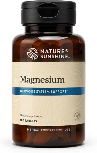 Nature's Sunshine Magnesium، 250 مجم، 180 قرصًا | يدعم كلا الجهازين العصبي والهيكلي من خلال مساعدة العضلات على الاسترخاء وزيادة إنتاج الطاقة in Kuwait