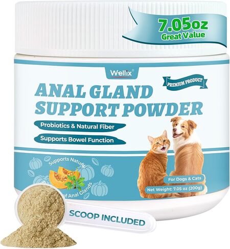 Wellix 7.05 oz Dog and Cat Anal Gland Supplement Powder with Psyllium Husk in Saudi Arabia