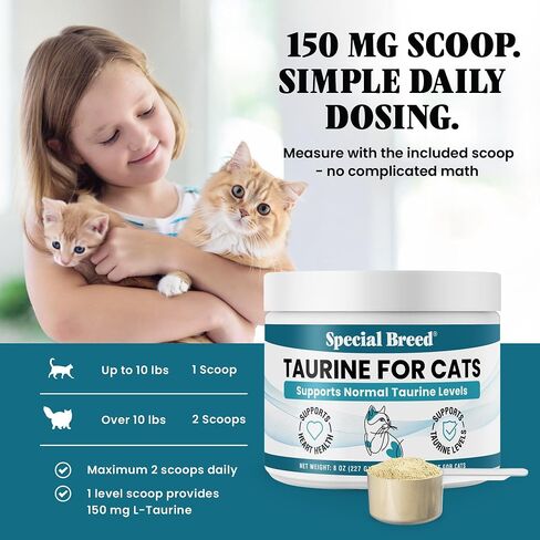 Special Breed Taurine for Cats Powder - Taurine Support, 150 mg Scoop, 8 oz in Saudi Arabia