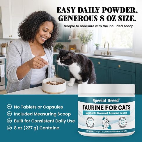 Special Breed Taurine for Cats Powder - Taurine Support, 150 mg Scoop, 8 oz in Saudi Arabia
