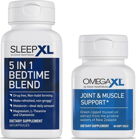 5 مكونات رئيسية، تركيبة سريعة المفعول، تغفو بشكل أسرع وتنام لفترة أطول. يتضمن SleepXL الميلاتونين الفوري الإطلاق، وL-Theanine (المهدئ)، والبابونج، والمغنيسيوم، وB6 (60 كبسولة نباتية، 30 وجبة). in Kuwait