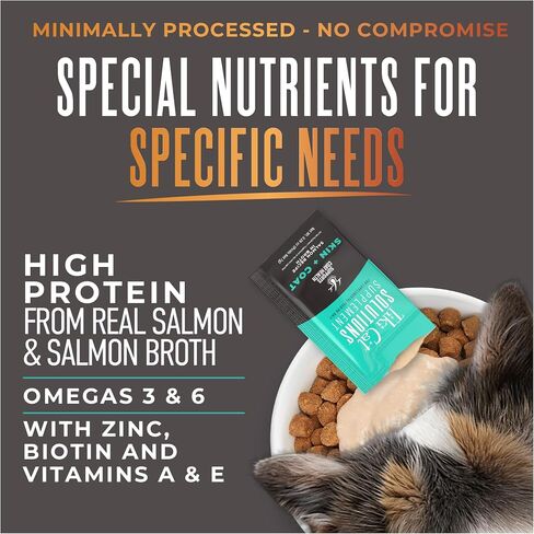 Tiki Cat Solutions Cat Food Supplement, Skin & Coat, Salmon, 5.6 oz Pouch in Saudi Arabia