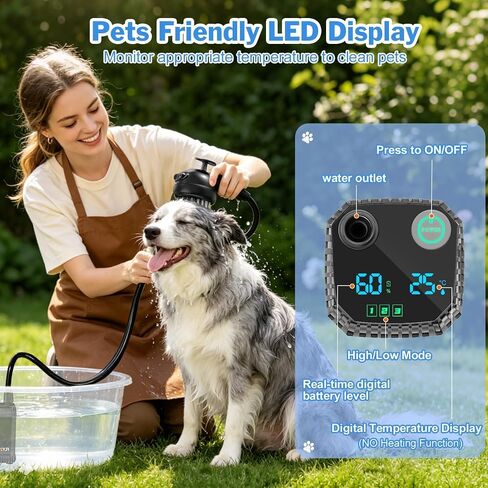 Rechargeable Portable Pet Shower Head Dog Bath Supplies for Indoor Outdoor in Saudi Arabia