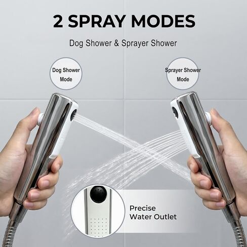 Dog Shower Attachment Kit, 8FT Hose, Handheld Sprayer & Diverter for Dogs in Kuwait