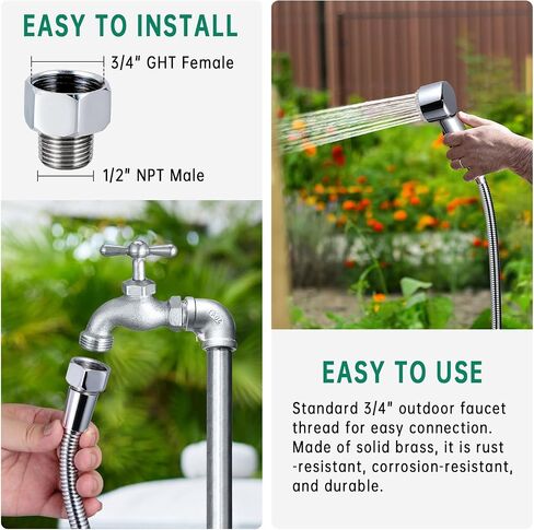 3 Mode Dog Shower Attachment with Long Hose & Outdoor Adapter in Saudi Arabia
